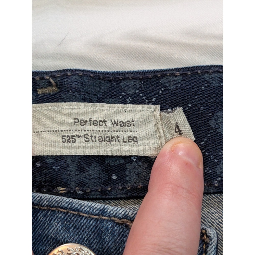 Levis 525 Perfect Waist Straight Leg Jeans Medium Wash Blue Size 4M W27 L32 - Picture 10 of 13